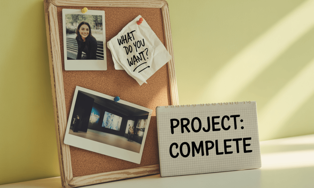 Quarter collage of small proofs-photos and checkmarks-showing the 90-day reset at work