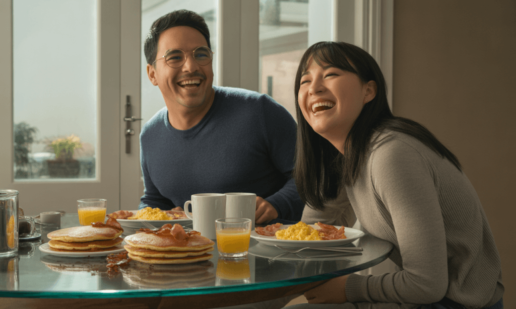 Couple learning to stay flexible and light-hearted during marriage micro-experiments.