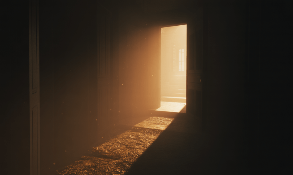 open door with light symbolizing discernment and self-protection