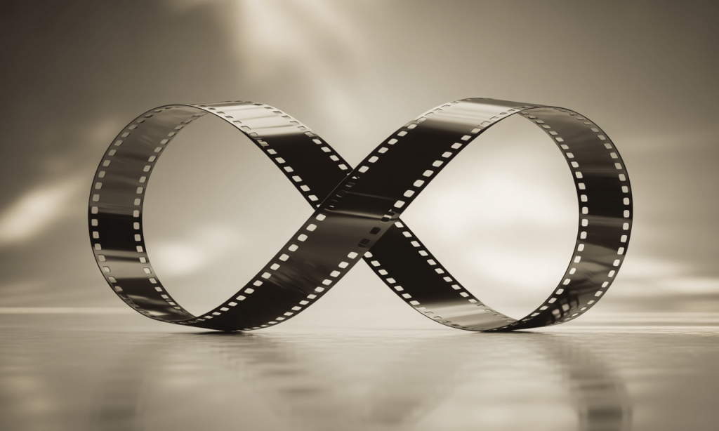 Looping film reel illustrating repeated argument cycles.