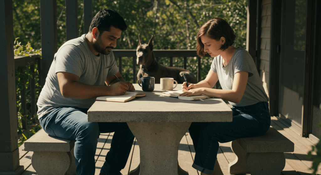 Couple reviewing their repair rhythm to make the 24-Hour Rule a natural, repeatable habit.