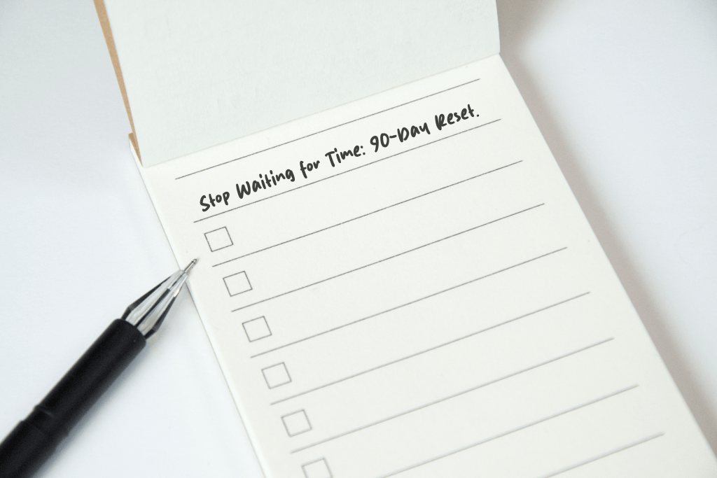 Printable checklist summarizing the steps for installing the 90-day identity reset at home