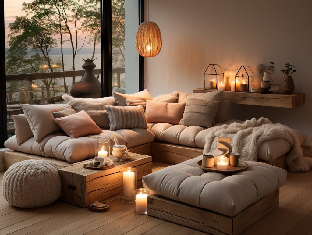 Warm living space encouraging connection through environmental design.