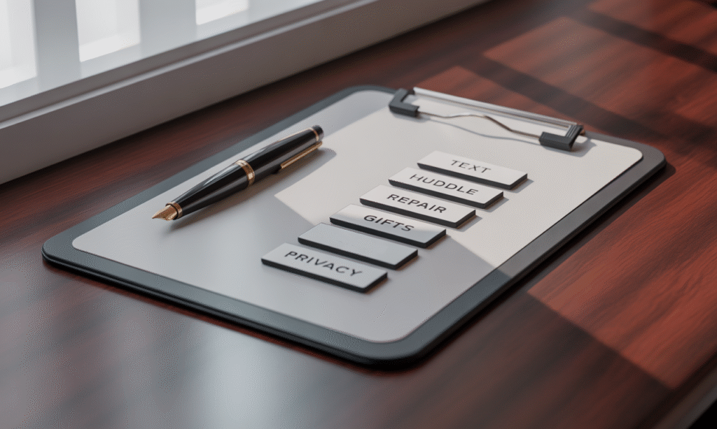 clipboard showing five small family boundary tools to use this week