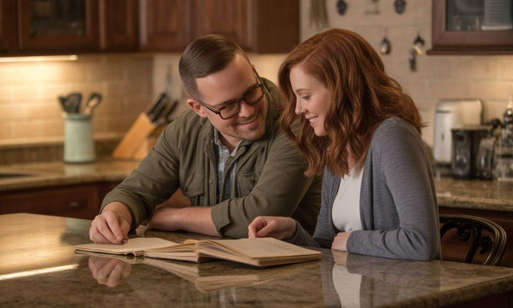 Married couple revisiting past memories to identify recurring patterns of hope and grace.