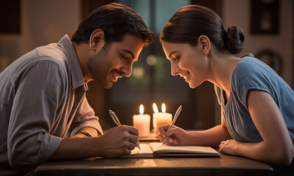 Married couple practicing a weekly proof of life ritual to track love and gratitude.