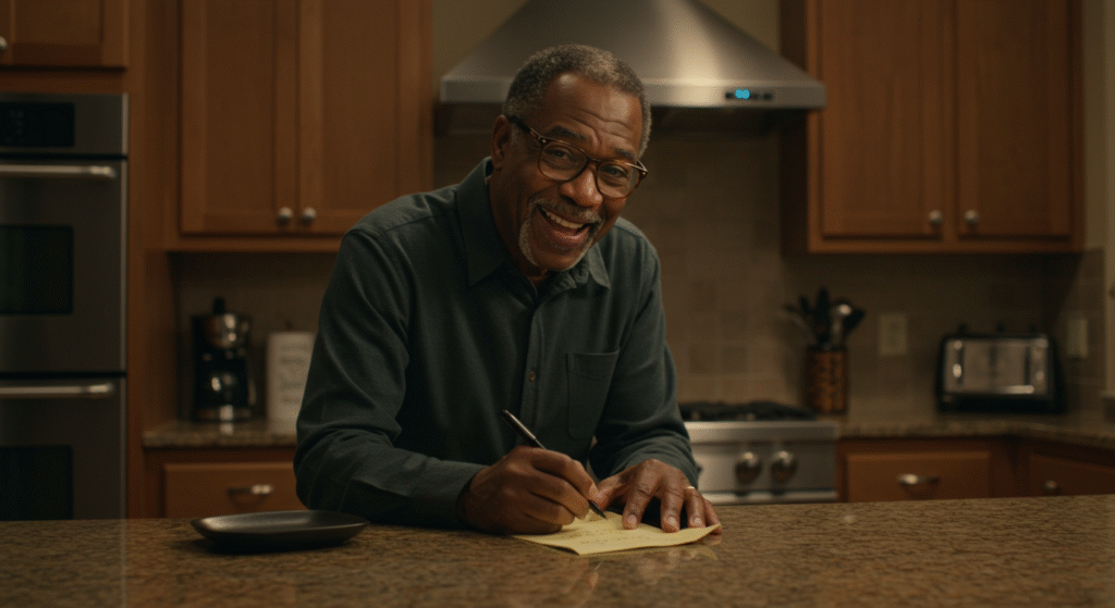 grandparent writing a note asking how they can help align with parents’ values