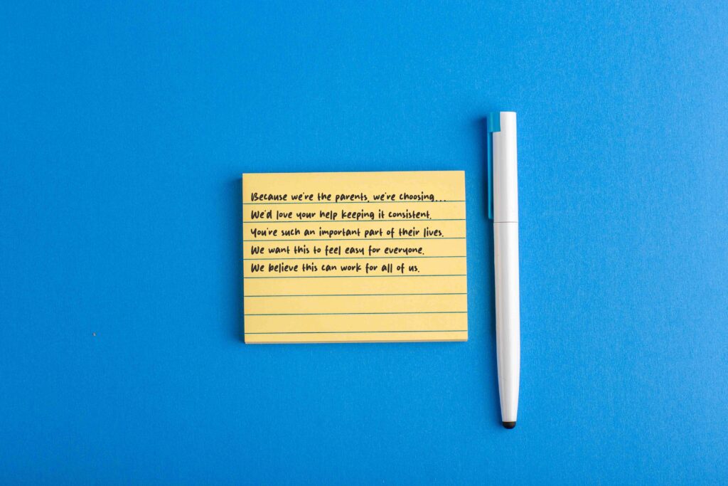 index card listing short respectful boundary phrases for quick reference