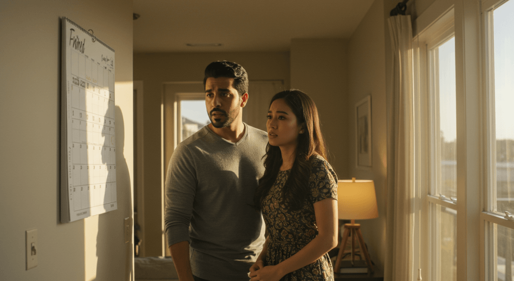 couple recognizing habit drift by reviewing missed routines