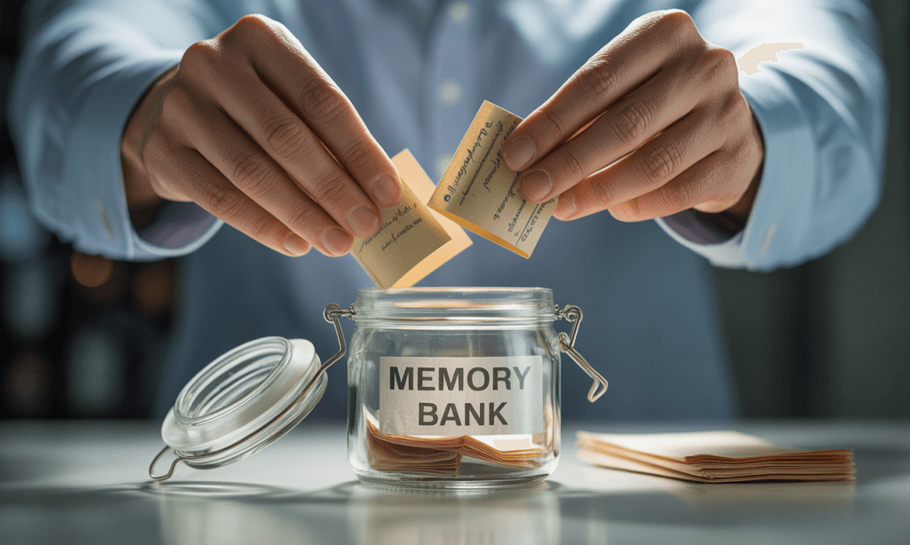 Couple adding handwritten notes into their Memory Bank jar.
