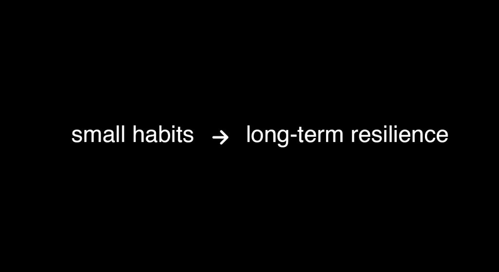 flowchart showing small habits leading to steady resilience and stronger marriage