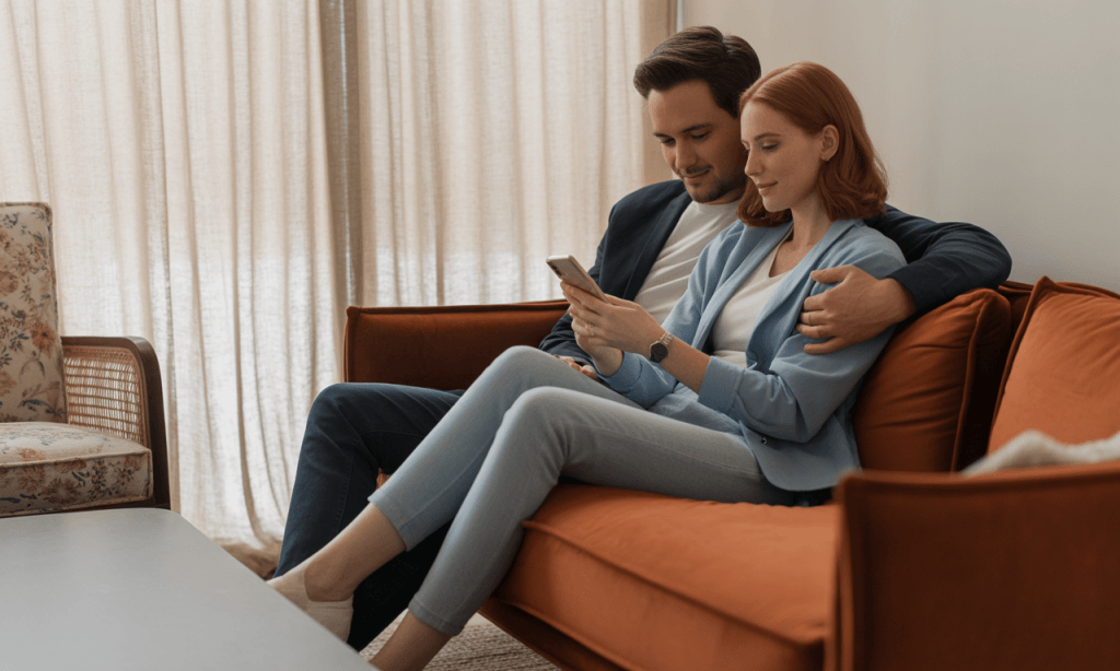 Couple using boundary scripts to protect their weekly anchor ritual from holiday overload.