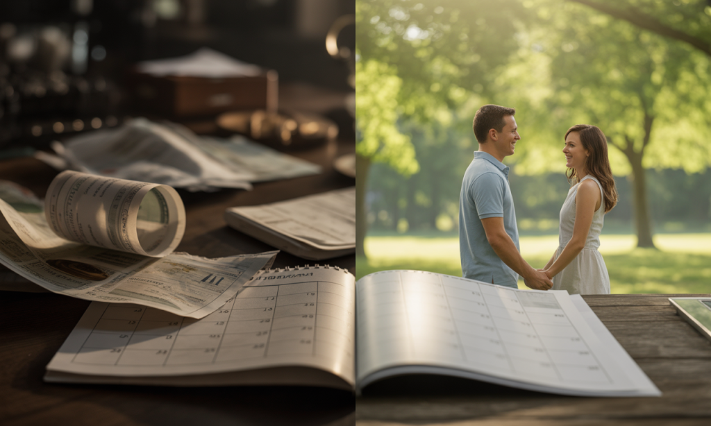 Looking back to move forward contrasts stress with hopeful memories.