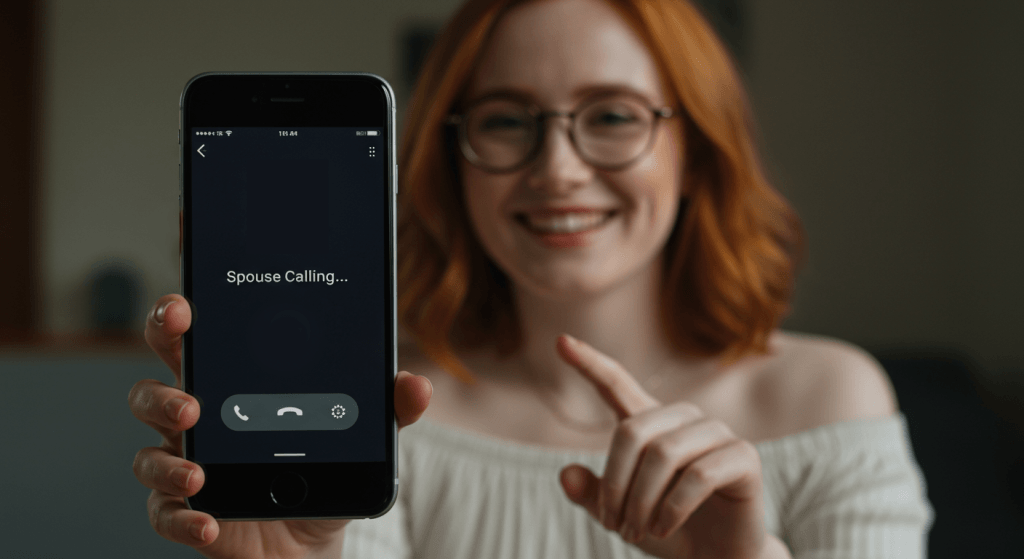 Spouse reaching to answer a call from their partner, symbolizing how you answer the call shaping connection in marriage.