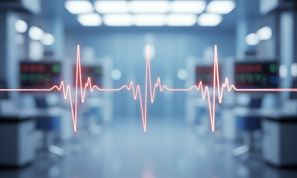 Calming heartbeat line symbolizing nervous system regulation before emotional repair.