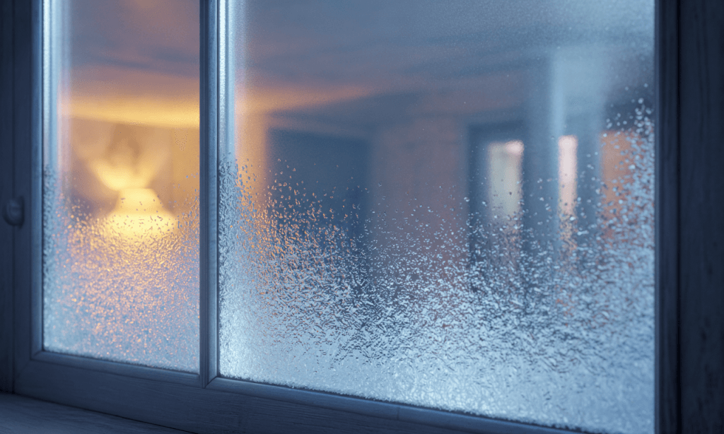 Frost melting on a window representing emotional warmth returning after temporary pause.