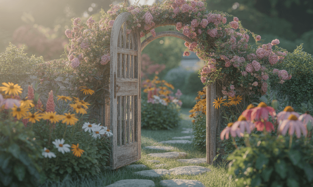Open garden gate symbolizing healthy, welcoming marriage boundaries.
