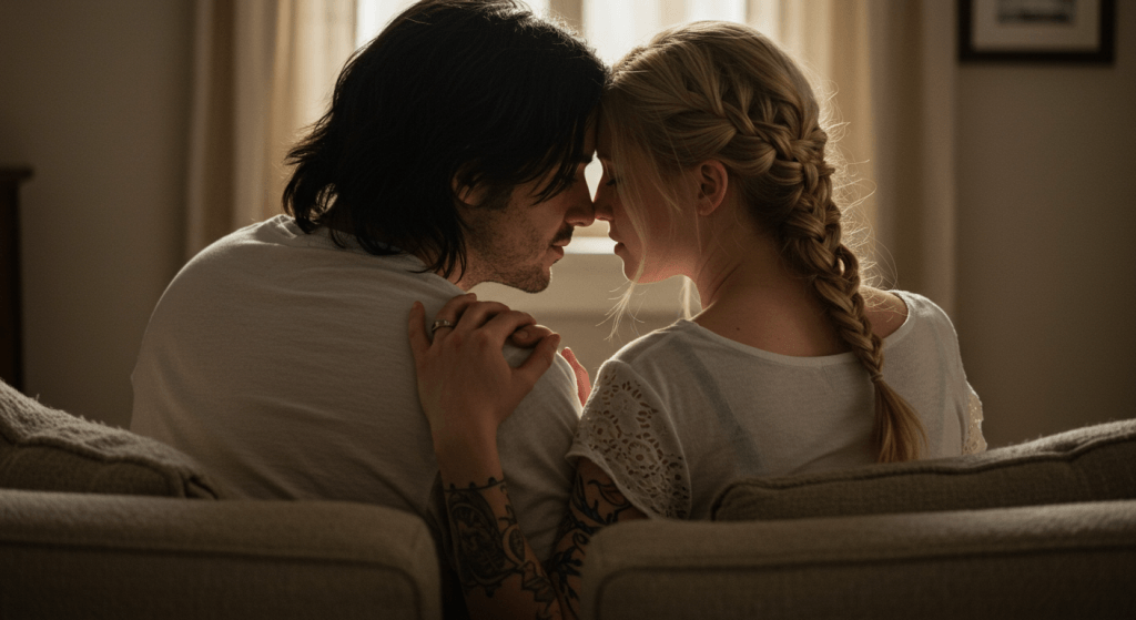 Couple rebuilding trust and emotional connection after tension.