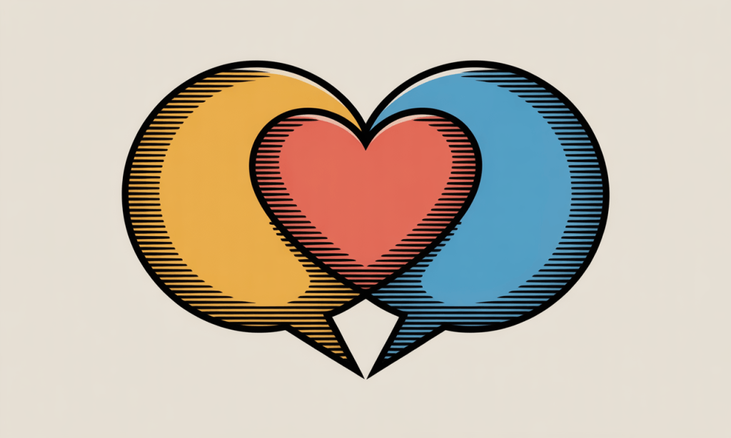 Positive communication language creating emotional connection in marriage.