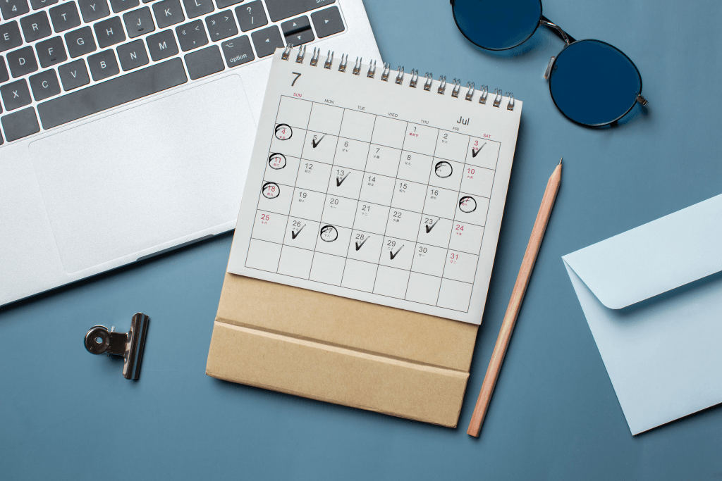 Monthly calendar with symbols marking small efforts, demonstrating Stacking Small Wins over several weeks.