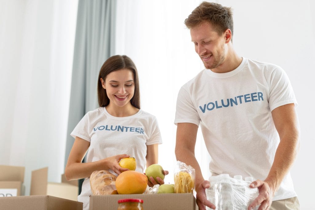 Couple serving together symbolizing generosity born from gratitude.