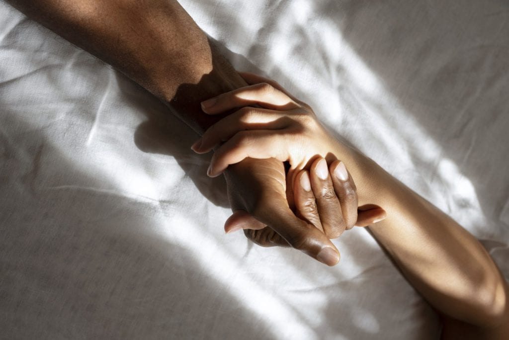 The power of calm touch symbolizing emotional control and connection.