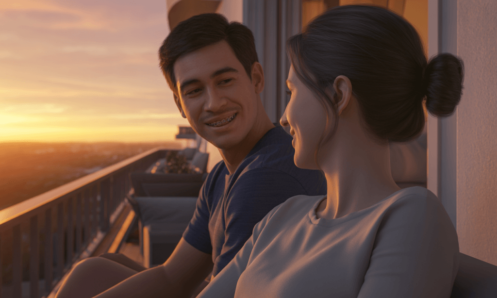 Couple watching sunset symbolizing peace and reflection.