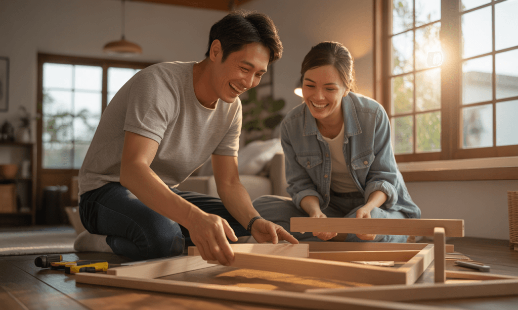 Couple adapting and cooperating through problem-solving.