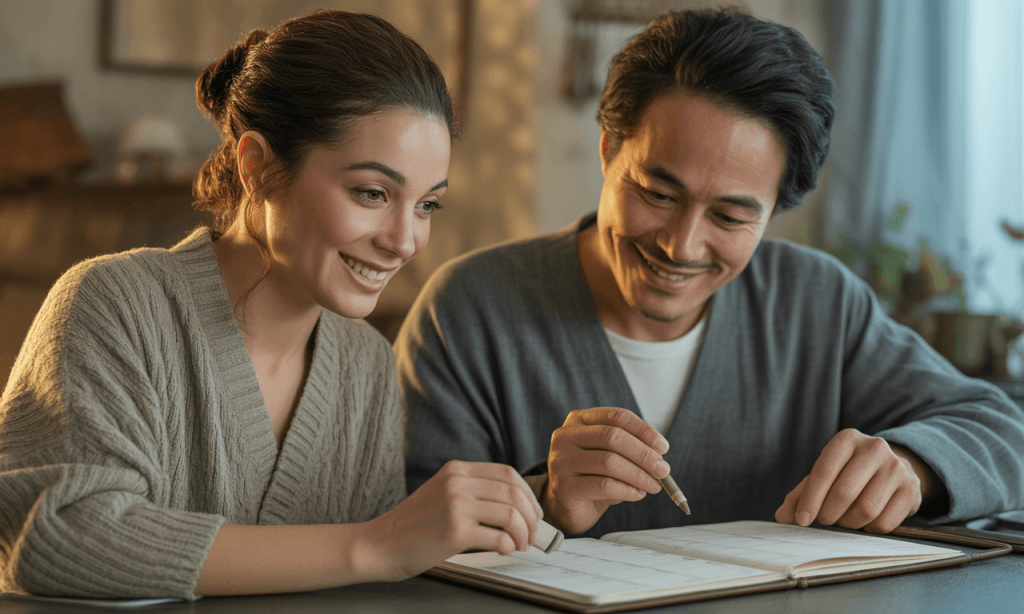 Couple overcoming obstacles to weekly marriage check-ins by adjusting their shared plan