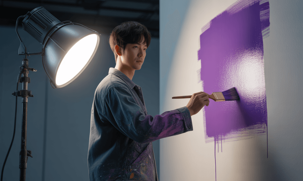 Individual painting a blank wall, symbolizing choosing to shape your environment through action.