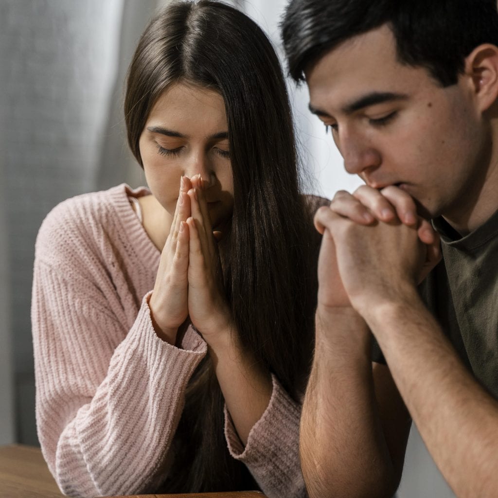 Spiritual calm through surrender and faith in marriage.