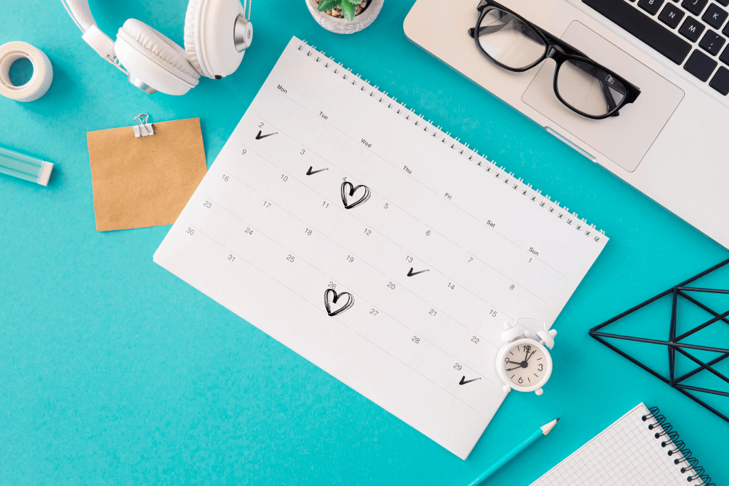 Daily micro-moves marked on a calendar to symbolize steady progress.