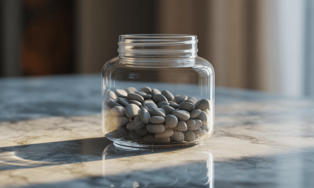 Jar filling with small stones, symbolizing how small moments of discouragement or repair accumulate over time.