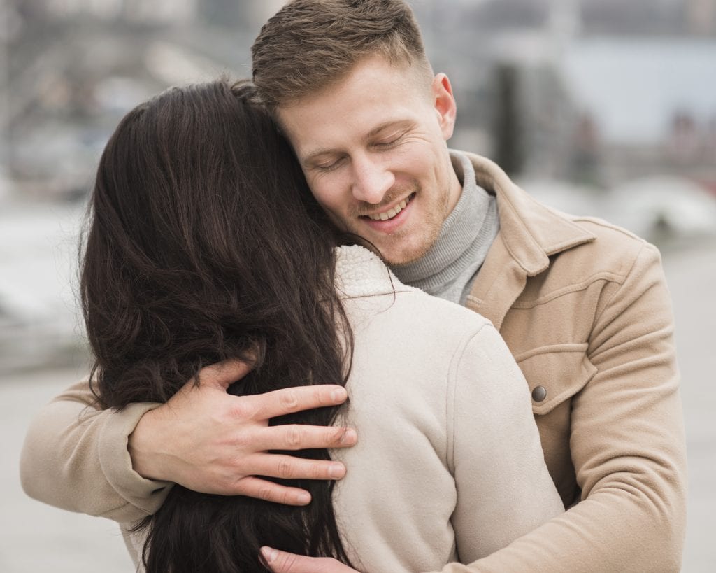 Married partners using humor as a bridge to forgiveness.