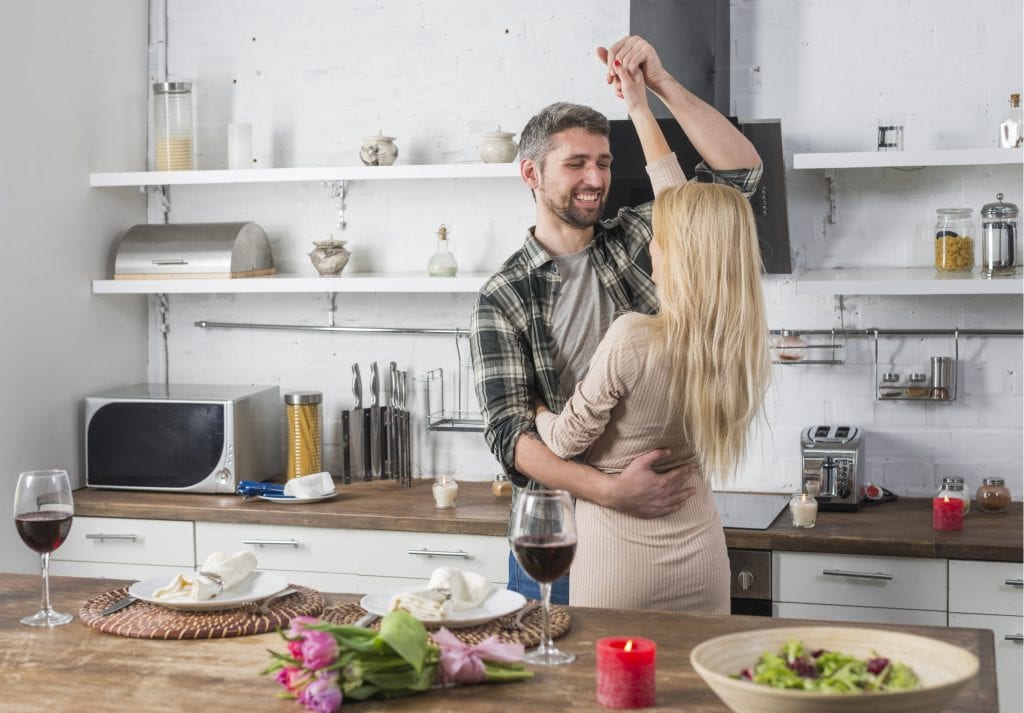 Married couple maintaining connection through daily playfulness.