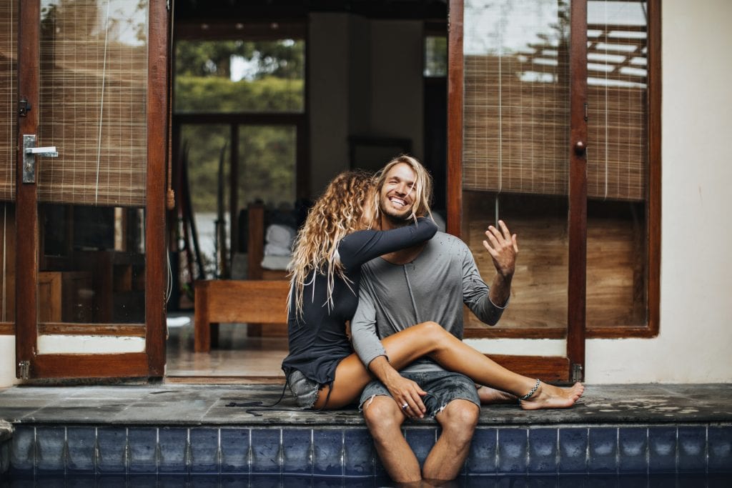 Couple sitting peacefully together representing early investment in connection.