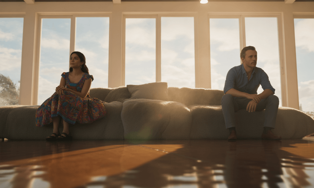 Couple emotionally distant due to repeated anxiety-triggering patterns.