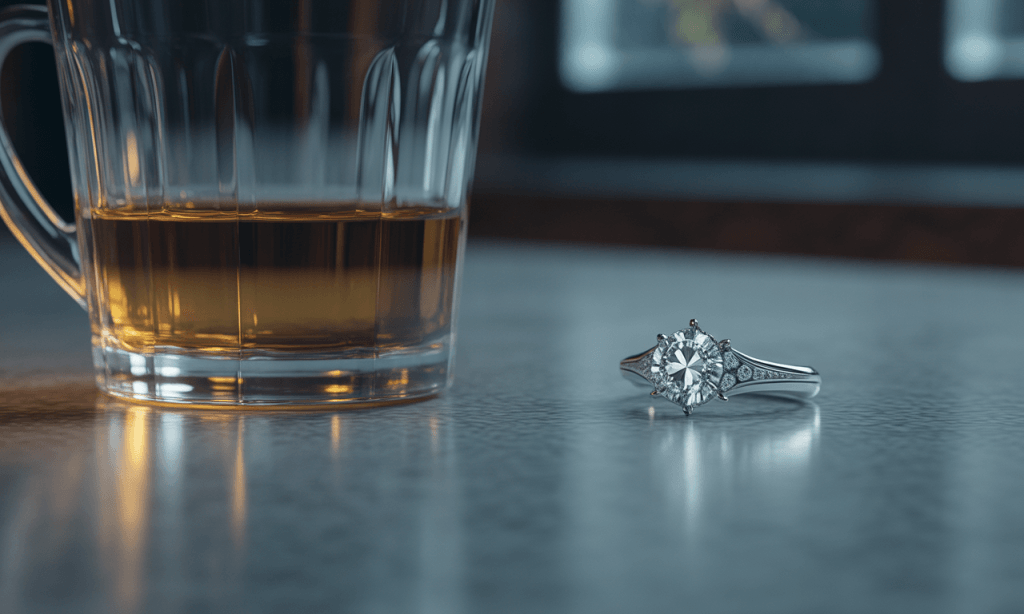 Symbol of emotional depletion caused by overcommitment in marriage
