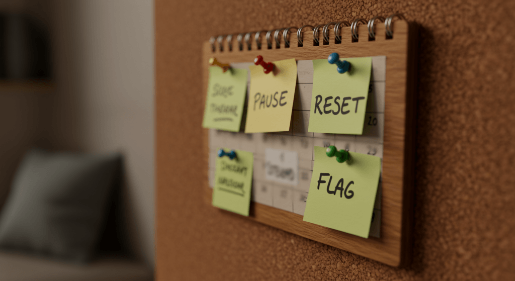 Calendar with reminders symbolizing daily practice of forgiveness habits.