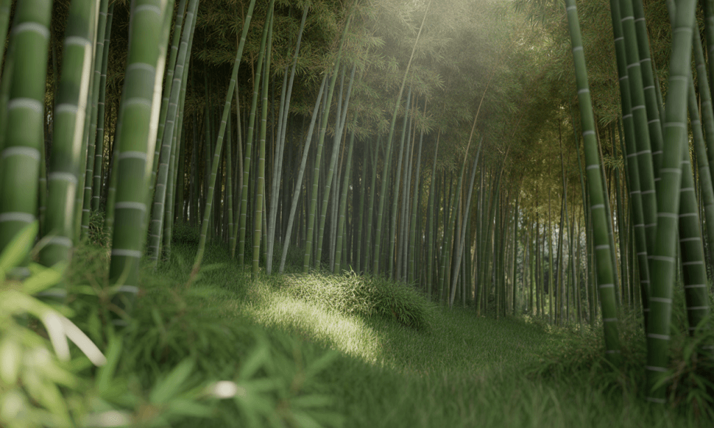 Flexibility and strength represented by bending bamboo