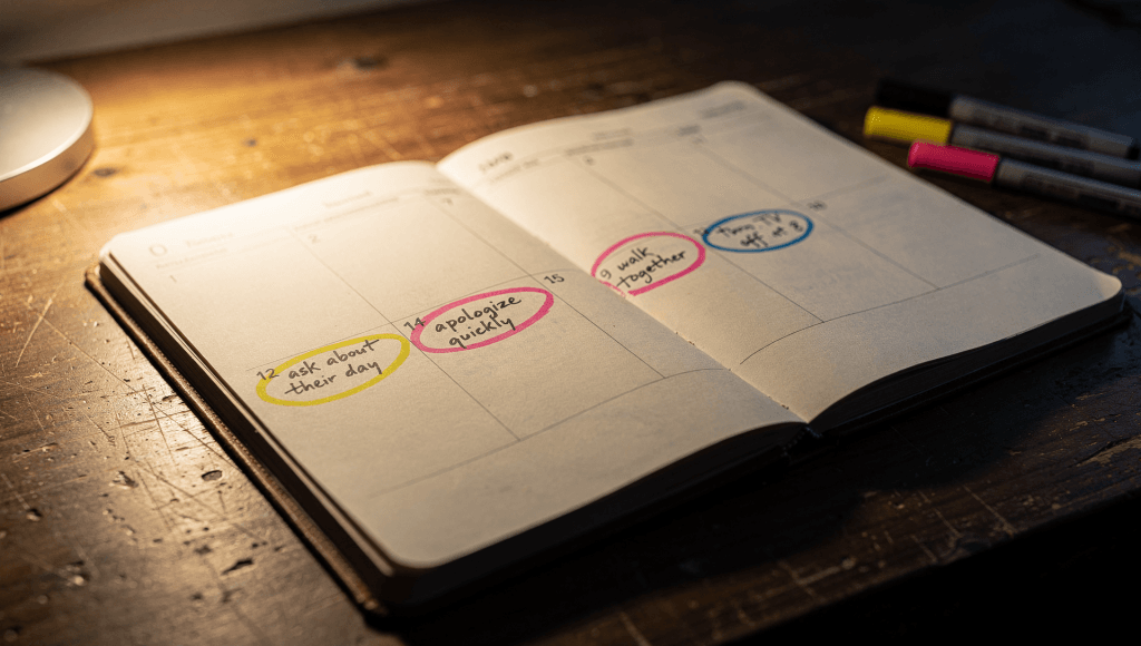 Weekly planner with small, intentional practices that help a spouse live as a Lighthouse Spouse throughout everyday life.