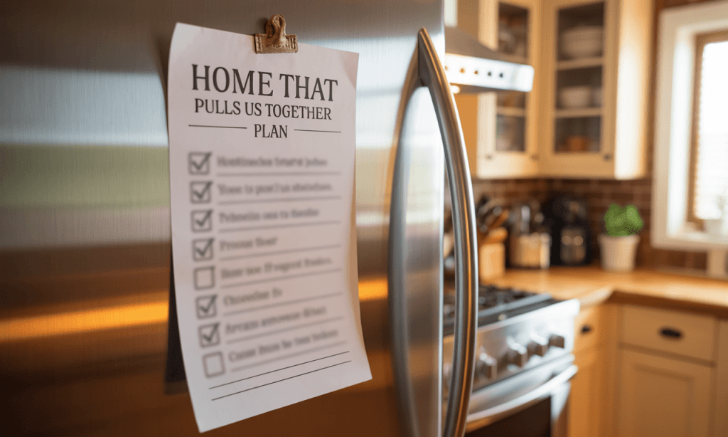 Simple step-by-step checklist helping a couple design a home that pulls them together with small, realistic changes.