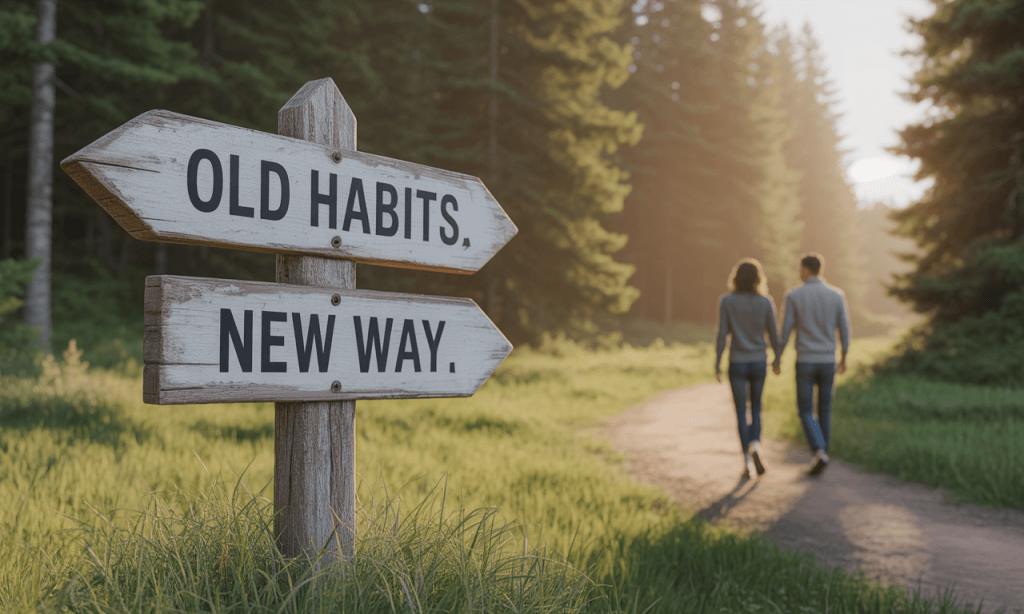 Couple choosing a new path of quitting harmful marriage habits