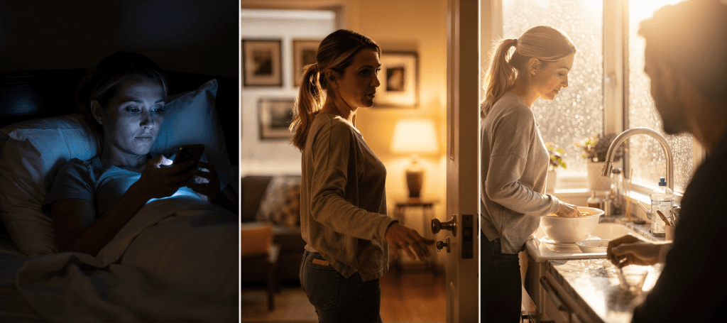 Everyday routines like phone use and coming home shown as Silent Sermons that reveal priorities in marriage.