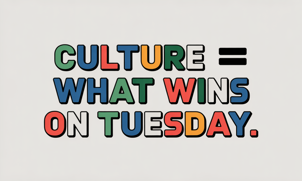 Culture by design-what wins on a random Tuesday shapes the atmosphere and identity of your marriage.