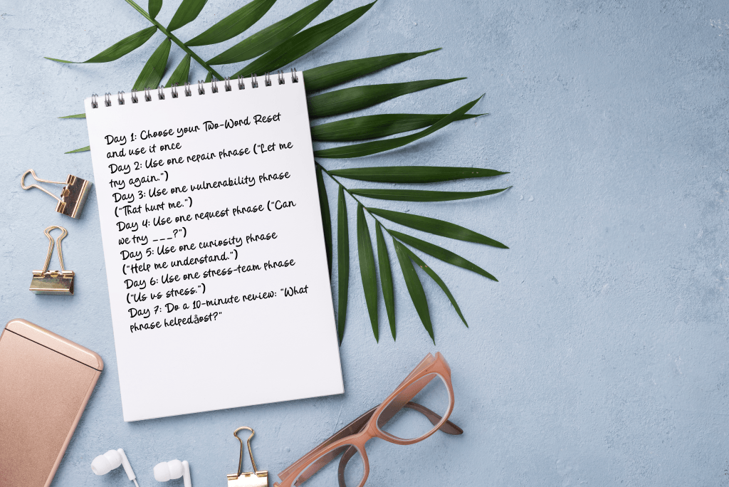 Language that builds-7-day micro-phrase practice plan for marriage communication.