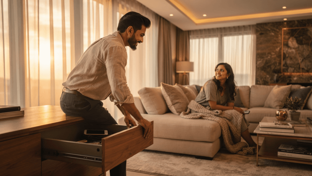 Spouse choosing connection over distraction, illustrating how Silent Sermons in marriage speak louder than words.