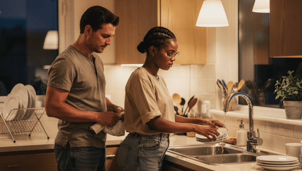 Actions that rekindle love include service and teamwork in marriage
