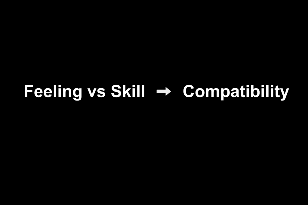 Compatibility is not a feeling-shared skills create the experience of compatibility in marriage.