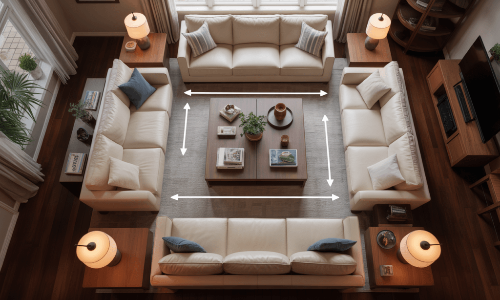 Diagram showing how designing a home that pulls you together can redirect the natural flow of a room toward connection instead of distraction.